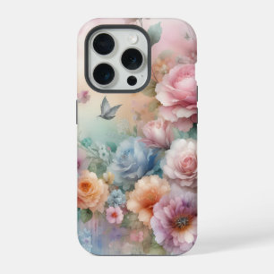 Rosas Vintage kleur pastel met vlinder iPhone 15 Pro Case
