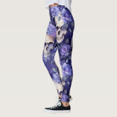 Rosas violetas con calaveras leggings (Links)