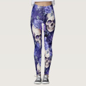 Rosas violetas con calaveras leggings (Voorkant)