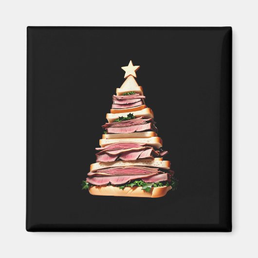 rosbief sandwich kerstboom magneet (Voorkant)