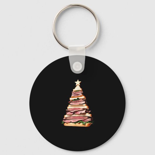 rosbief sandwich kerstboom sleutelhanger (Voorkant)