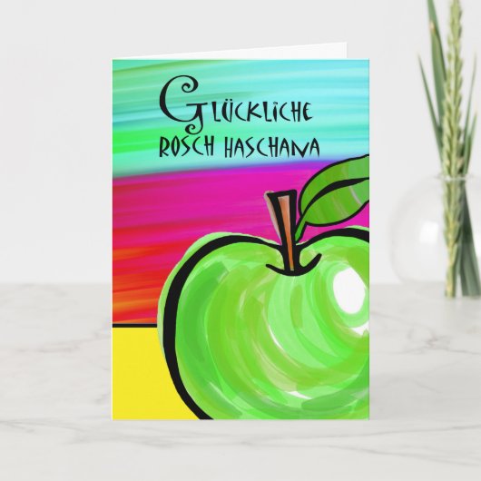 Rosch Haschana, Rosh Hashanah kaart in het Duits (Voorkant)
