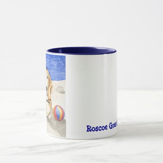 Roscoe gaat naar het strand mok (Midden)