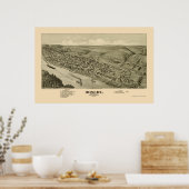 Roscoe, PA Panorama Kaart - 1902 Poster (Keuken)