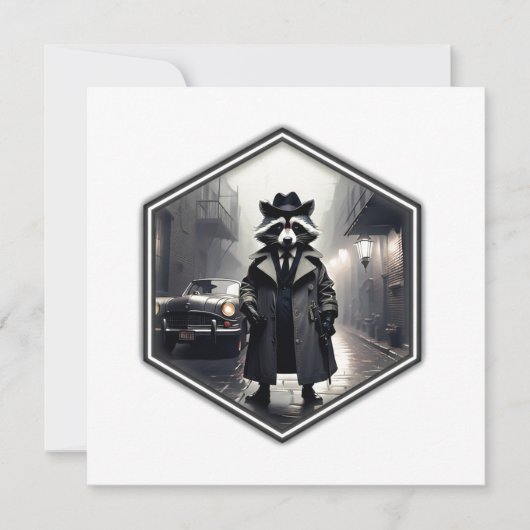 Roscoe Raccoon Privé-detective Kaart (Voorkant)