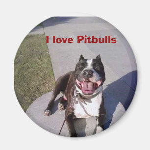 Roscoe's klas, ik hou van Pitbulls Magneet