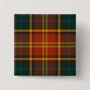 Roscommon County Irish Tartan Vierkante Button 5,1 Cm