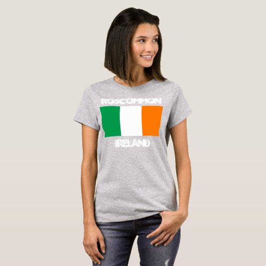 Roscommon, Ierland met Ierse vlag T-shirt (Voorkant volledig)