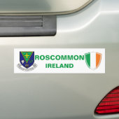 Roscommon Ireland Crest en Irish Flag Bumpersticker (Op auto)