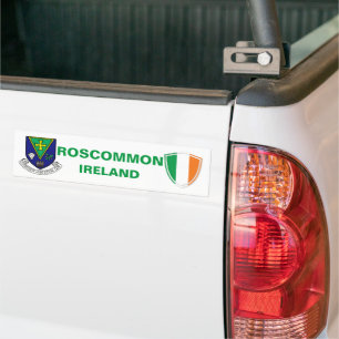 Roscommon Ireland Crest en Irish Flag Bumpersticker