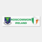 Roscommon Ireland Crest en Irish Flag Bumpersticker (Voorkant)