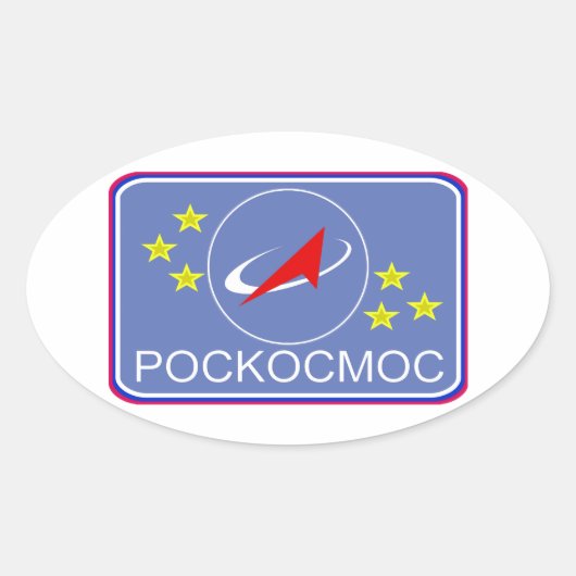 Roscosmos Flight Patch Ovale Sticker (Voorkant)