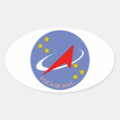 Roscosmos Vlucht Logo Ronde Ovale Sticker (Voorkant)