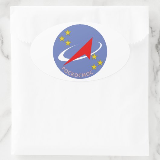 Roscosmos Vlucht Logo Ronde Ovale Sticker (Tas)