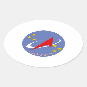 Roscosmos Vlucht Logo Ronde Ovale Sticker