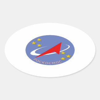 Roscosmos Vlucht Logo Ronde Ovale Sticker