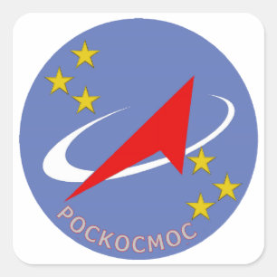 Roscosmos Vlucht Logo Ronde Vierkante Sticker