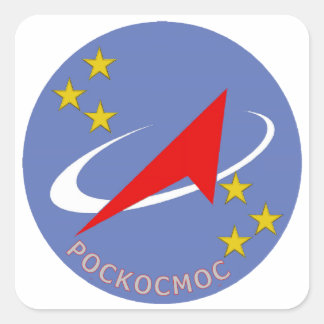 Roscosmos Vlucht Logo Ronde Vierkante Sticker