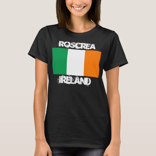 Roscrea, Ierland met Ierse vlag T-shirt (Voorkant)