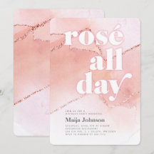 Rosé All Day 21ste verjaardagsuitnodiging