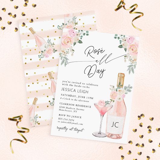 Rosé All Day Bridal Shower Kaart
