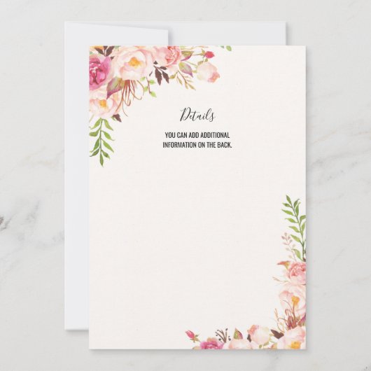 Rosé All Day Bridal Shower Kaart (Achterkant)