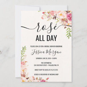 Rosé All Day Bridal Shower Kaart