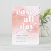 Rosé All Day Bruidsfeest Uitnodiging (Staand voorkant)