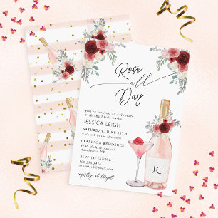 Rosé All Day Bruiloftsuitnodiging Kaart