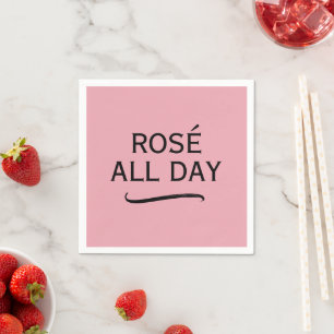Rosé All Day elegante roze servetten voor wijnfees