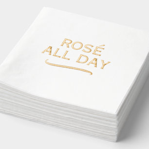 Rosé All Day gouden feestservetten voor viering Folie Servetten
