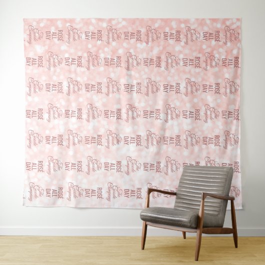 Rosé All Day Step and Repo Event Photo Backdrop Wandkleed (In Situ (horizontaal))