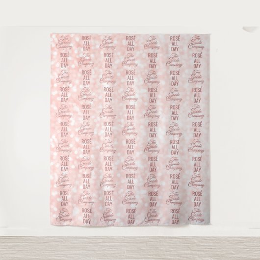 Rosé All Day Step en Repeat Event Foto Achtergrond Wandkleed (Voorkant)