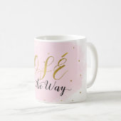 Rosé All the Way Roze & Gouden Wijn Moderne Glam Koffiemok (Voorkant rechts)