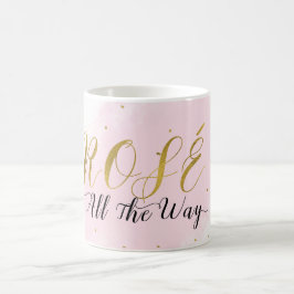 Rosé All the Way Roze & Gouden Wijn Moderne Glamou Koffiemok