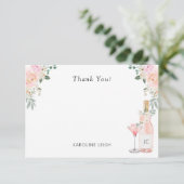 Rosé Aller Dagen Bruidsfeestje Bedankkaart (Staand voorkant)