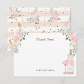 Rosé Aller Dagen Bruidsfeestje Bedankkaart (Voorkant / Achterkant)