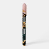 rose and gold and dark green glitter marble iPhone hoesje (Rechterkant)