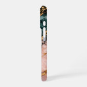 rose and gold and dark green glitter marble iPhone hoesje (Linkerkant)