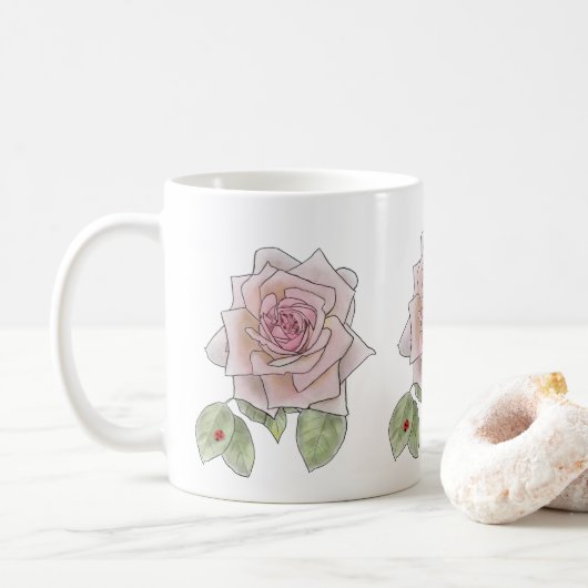 Rose and Ladybird Koffiemok (Met donut)