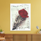 <Rose and Music>van Kim Koza 2 Canvas Afdruk (Insitu (Woonkamer))