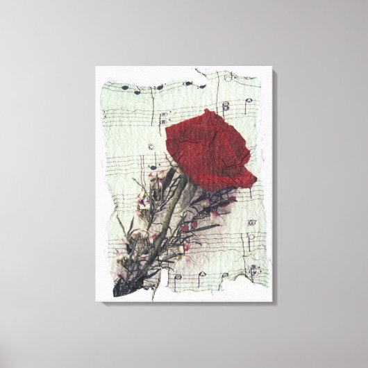 <Rose and Music>van Kim Koza 2 Canvas Afdruk (Voorkant)
