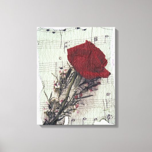 <Rose and Music>van Kim Koza 2 Canvas Afdruk (Voorkant)