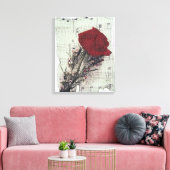 <Rose and Music>van Kim Koza 2 Canvas Afdruk (Insitu (Woonkamer))