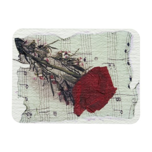 <Rose and Music>van Kim Koza 2 Magneet (Horizontaal)