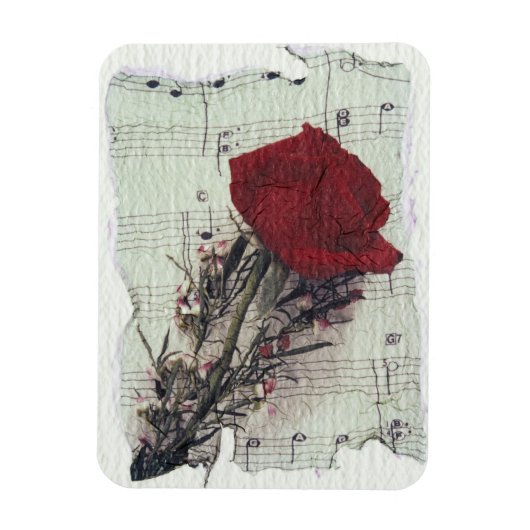 <Rose and Music>van Kim Koza 2 Magneet (Verticaal)