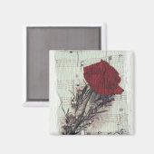 <Rose and Music>van Kim Koza 2 Magneet (Voorkant / Achterkant)