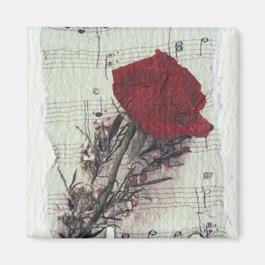 <Rose and Music>van Kim Koza 2 Magneet (Voorkant)