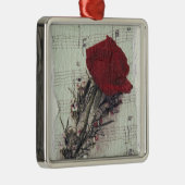 <Rose and Music>van Kim Koza 2 Metalen Ornament (Rechts)