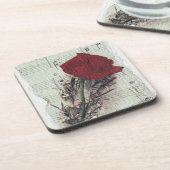 <Rose and Music>van Kim Koza 2 Onderzetter (Linkerzijde)